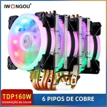 Imagem de Cooler de CPU Intel e AMD 160W - 6 Heatpipes, Radiador e Fan de Torre 