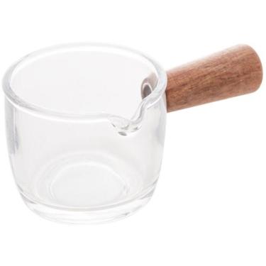 Imagem de Molheira Mini De Vidro Grosso Cabo Bambu 100ml Gourmet 7cm - LYOR