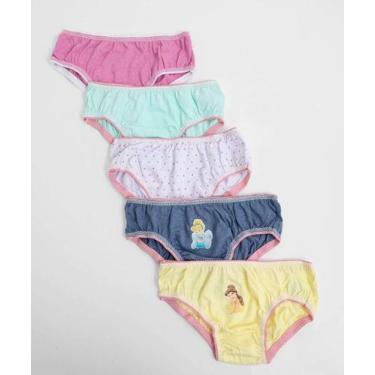 Imagem de Kit 5 Calcinhas Infantil Estampa Princesas Tam 2 a 12 -67087 - DISNEY,