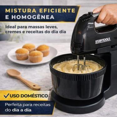 Imagem de Batedeira Elétrica 127V Com Tigela 2L Potente 7 Velocidades 250W Compa