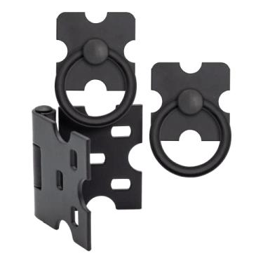 Imagem de Kit 2 Puxadores Argola Moveis Dobradiças Mexicanas Rústicas (PRETO)