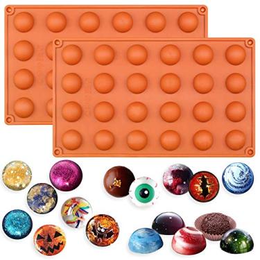 Imagem de FUNSHOWCASE Hemisphere Dome Semisphere Teacake molde de silicone conjunto de 5 cm, Mini, 2-Bundle, 1