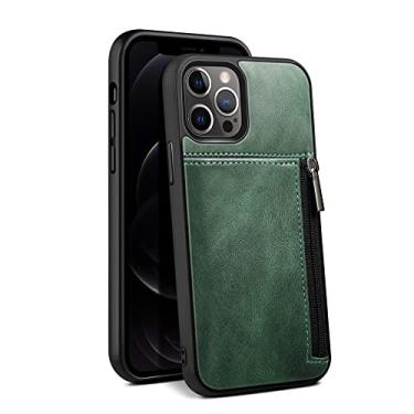 Imagem de Capas de telefone de couro de luxo para iphone 13 12 pro max capa de telefone de couro slots para cartão porta moedas bolsa carteira verde para iphone 12 pro