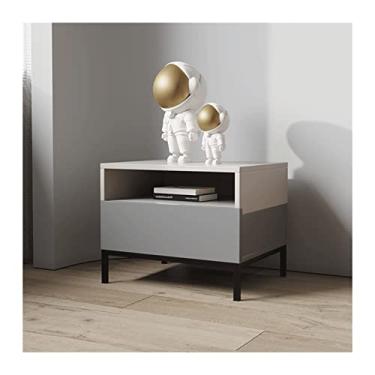 Imagem de jinyi2016SHOP Mesas laterais de cama simples e luxuosa mesa de cabeceira com gaveta, armário de armazenamento para quarto, móveis de casa, ornamentos, mesa de cabeceira para quarto (cor: B)
