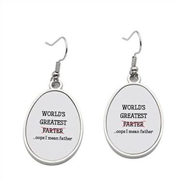 Imagem de World's Greatest Farter Oops I Mean Father Brinco - Brincos com pingente para meninas - Presente de festa de aniversário dos namorados, Metal, Sem pedras preciosas