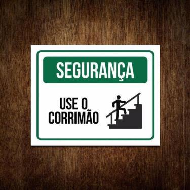 Imagem de Placa Segurança Use O Corrimão - Placa De Sinalização 36X46