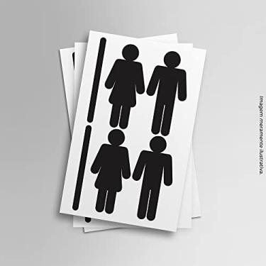 Imagem de Cartela Banheiro Identificação Adesivo Feminino Masculino