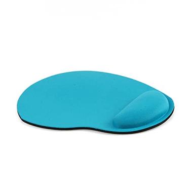 Imagem de peça suporte de pulso macio e ergonômico descanso mouse pad antiderrapante mouse tapete almofada universal para computador de escritório PC tablet, azul claro