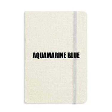 Imagem de Caderno com nome da cor azul água-marinha capa dura diário clássico presente A5
