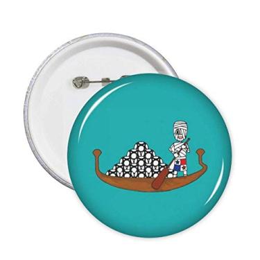 Imagem de Broche de barco de madeira Panamá, múmia, barco de futebol, emblema, acessório, decoração, 5 peças