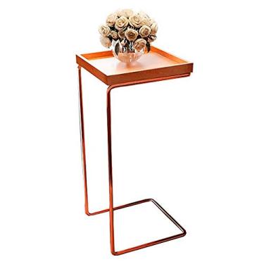 Imagem de Mesa Lateral Apoio para Sofá Pé Cobreado LarFlex Castanho