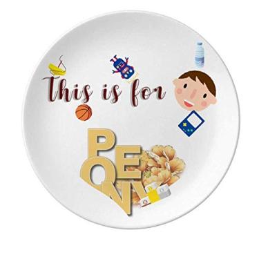 Imagem de Peony Rich Good Porcelain Plate Dinner Round Dish Boy Man