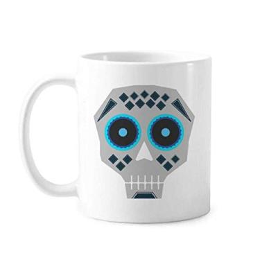 Imagem de Caneca de cerâmica com olhos azuis caveira cultura nacional do México Caneca cerâmica café porcelana copo talheres