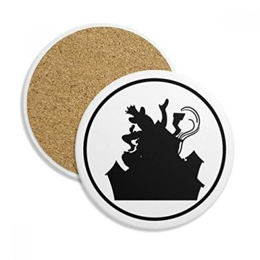 Imagem de Palhaço Castelo Parque de Diversões Contorno Preto Caneca Porta-copos Proteção Mesa Pedra Absorvente