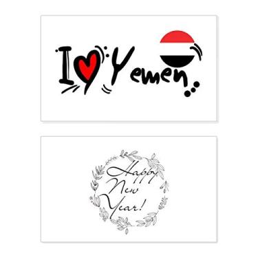 Imagem de I Love Yemen Bandeira da Palavra Amor Ilustração Coração Ano Novo Festival Cartão Bless Mensagem Presente