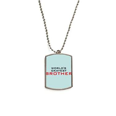 Imagem de DIYthinker Colar com pingente de etiqueta de cachorro de aço inoxidável World's Okayest Best