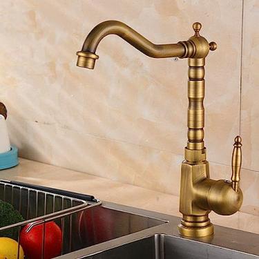 Imagem de Torneira de banheiro de latão antigo Torneira giratória para lavatório para pia Torneira misturadora para banheiro Cozinha Torneira para lavatório Torneiras para lavatório Misturadores de co