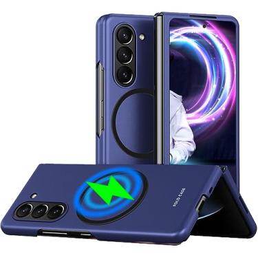 Imagem de Ephoou Capa magnética para Samsung Galaxy Z Fold 5, [compatível com MagSafe] Capa de telefone de camada dupla de grau militar à prova de choque antiarranhões [carregamento sem fio] para Samsung Galaxy