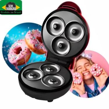 Imagem de Mini Máquina De Donuts Faz 3 donut Waffle Infantil Cozinha Gourmet - R