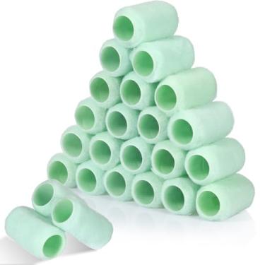 Imagem de Gisafai 24 peças de capas de rolo de pintura rolos de pintura para pintura de paredes rolo pincel de pintura de rolo de 9,5 cm rolo de microfibra cochilos suprimentos de pintura de casa kit de rolo de