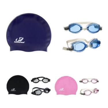 Imagem de Kit Natação Óculos Votex 1.0 UV e Touca Silicone Grande XL Hammerhead,