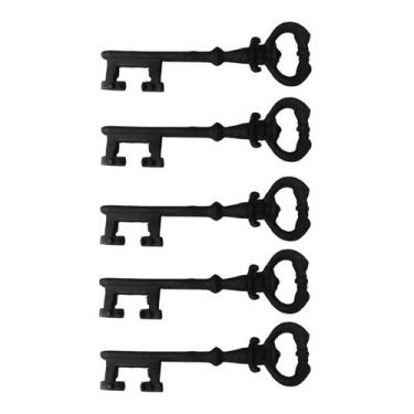 Imagem de Kit 5 Chaves Decorativas Rústica Enfeite em Ferro Nº 04 33cm - Fundiçã