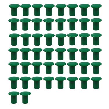 Imagem de DBEIXIWEI 50 peças de tampas de cana de jardim, tampas de cogumelo, mangas de mastro redondas, protetores de vara de bambu