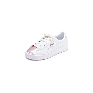 Imagem de PUMA Tênis Feminino Basket Platform Metálico, Puma Branco-lilás Neve, 8.5