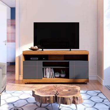 Imagem de Rack para TV até 47 Pol com Rodízios 136x68cm Yara Colibri Cor: Noce/Preto