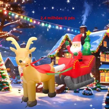 Imagem de Veículo Inflável De Natal Em Estilo Cartoon Para Decorações De Jardim 