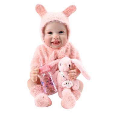 Imagem de Boneca Bebê Reborn Brastoy Realista Silicone 48cm Conjunto de Roupa Ch