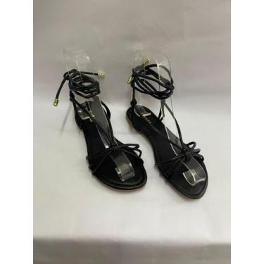 Imagem de Rasteira Sandália Rasteirinha Feminino Amarração Tiras e No - Rozes Sh