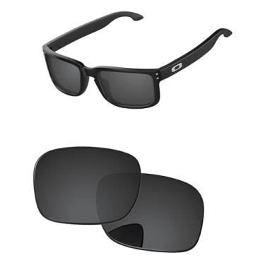 Imagem de PapaViva Lentes de substituição para óculos de sol Oakley Holbrook OO9102, Preto liso, Holbrook