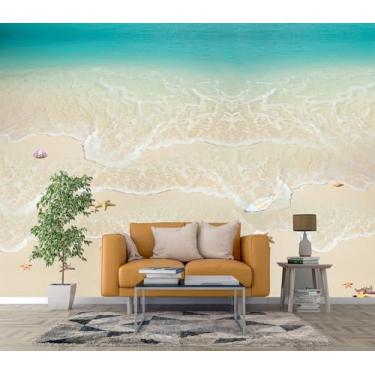 Imagem de Cliouar - Vista superior do fundo verão praia onda água litoral areia praia descascar e colar 348.0 cm x 102