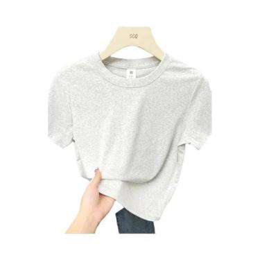 Imagem de Camiseta Casual De Verão plus Size Com Manga Curta Sexy Sólida Tendênc