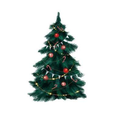 Imagem de Adesivos De Parede De Árvore De Natal Verde Profundo De 95cm De Altura