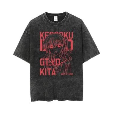 Imagem de Camiseta De Algodão Estampada Com Música Da Banda Anime Bocchi the Roc