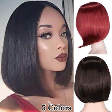 Imagem de Peruca Curta de Cabelo Humano, Grossa, Resistente Ao Calor, Feminina, 13.77 Polegadas, Alta Temperatura, Bob, Maquiagem, Cosplay, Performance (Marrom)