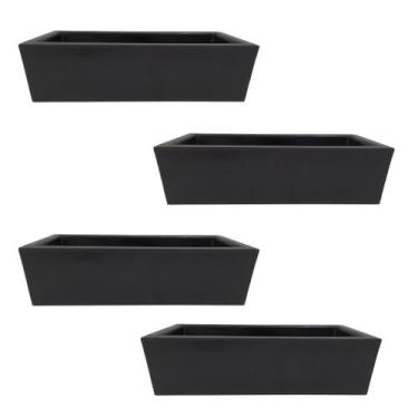 Imagem de Kit 4 Jardineiras de Planta Preta 37x15 Floreira Polietileno - Alpe & 