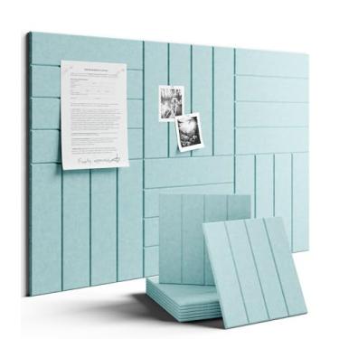 Imagem de Quadro de avisos grande de feltro 91 cm x 61 cm de cortiça alternativo - pacote com 6 com 40 abas adesivas removíveis seguras, quadros de cortiça para paredes para escritório em casa, sala de aula