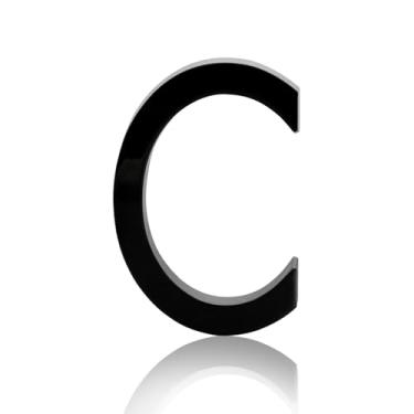 Imagem de NumRealm Números de casa, número de caixa de correio 3D à prova d'água, endereço de porta autoadesivo, jardim, apartamento, hotel, sinalização, preto (C)