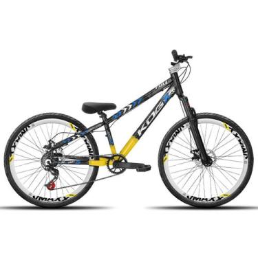 Imagem de Bicicleta aro 26 KOG Freeride, Preto amarelo, Azul 3