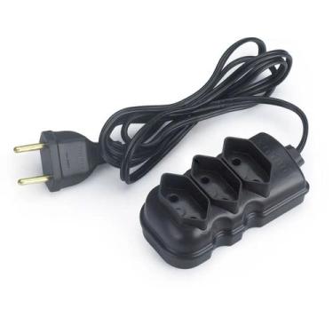 Imagem de Extensao 5 metros 3 tomadas bipolar preto md9 - 9247