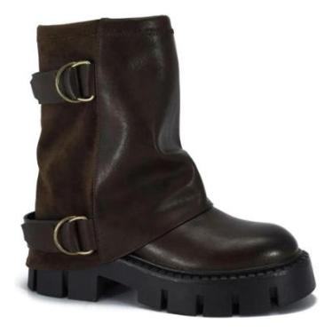 Imagem de Bota Coturno Ramarim Feminino Tratorado Lapela Goth Original-Feminino