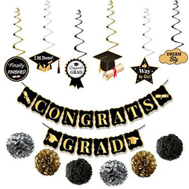 Imagem de Kit de redemoinhos Grade Banner da Congrats, preto