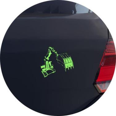 Imagem de Adesivo de Carro Retroescavadeira Trator - Cor Rosa - Melhor Adesivo, 