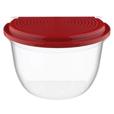 Imagem de Saleiro De Cozinha Mesa Em Plástico Com Tampa - Uninjet, Vermelho