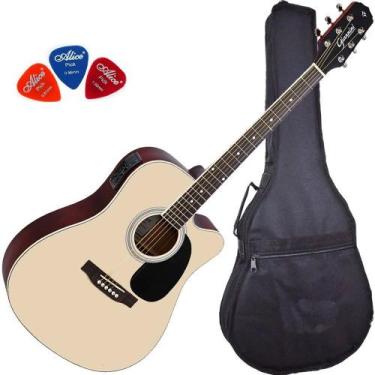 Imagem de Violão Eletroacústico Aço GIANNINI GDC-1 CEQ Satin Natural + Capa + Pa