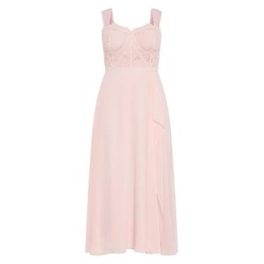 Imagem de City Chic Vestido longo feminino plus size - Sweet Evie, Rosa doce, 50