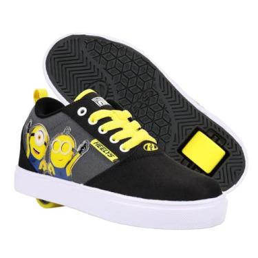 Imagem de HEELYS Tênis unissex infantil Pro 20 Minions (criança pequena/adulto) com salto com rodas, Preto/Amarelo, 17